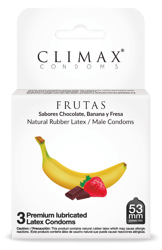 Sabores exóticos: Contiene un condón de fresa, uno de chocolate y otro de banana.